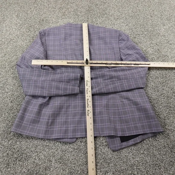 Hugo Boss Jacket Womens 14 Blue Gray Cardigan Open Blazer Suit Sport Over Coat - Picture 7 of 10